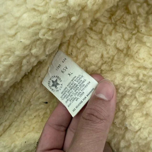 Vintage Carhartt Arctic Vest Mens XL Brown Sherpa Line Made In USA 6SV 90s - Picture 8 of 12